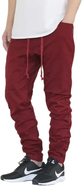 AIRNINE Men's Premium Twill Drop Crotch Jogger Pants S-5XL