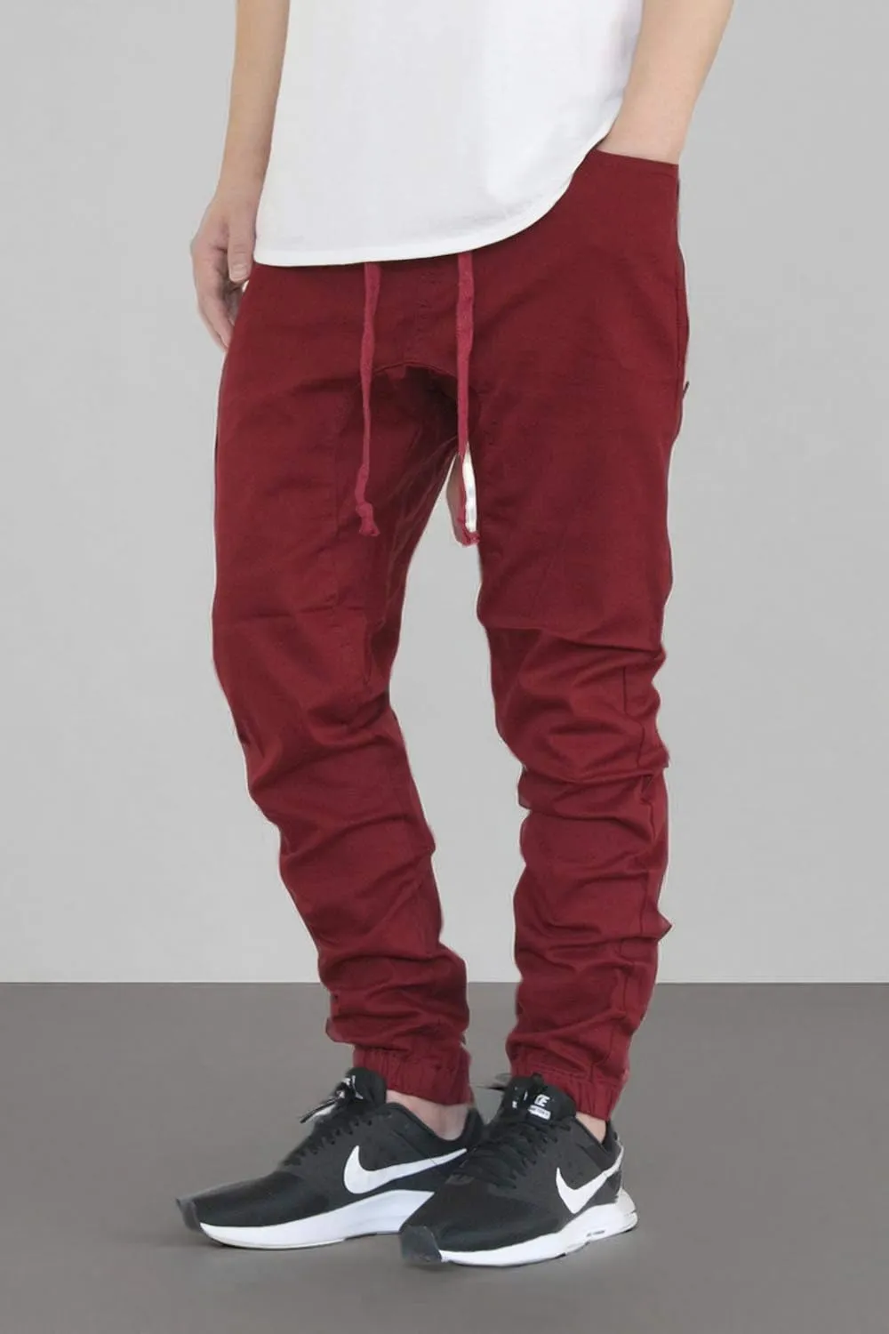 AIRNINE Men's Premium Twill Drop Crotch Jogger Pants S-5XL