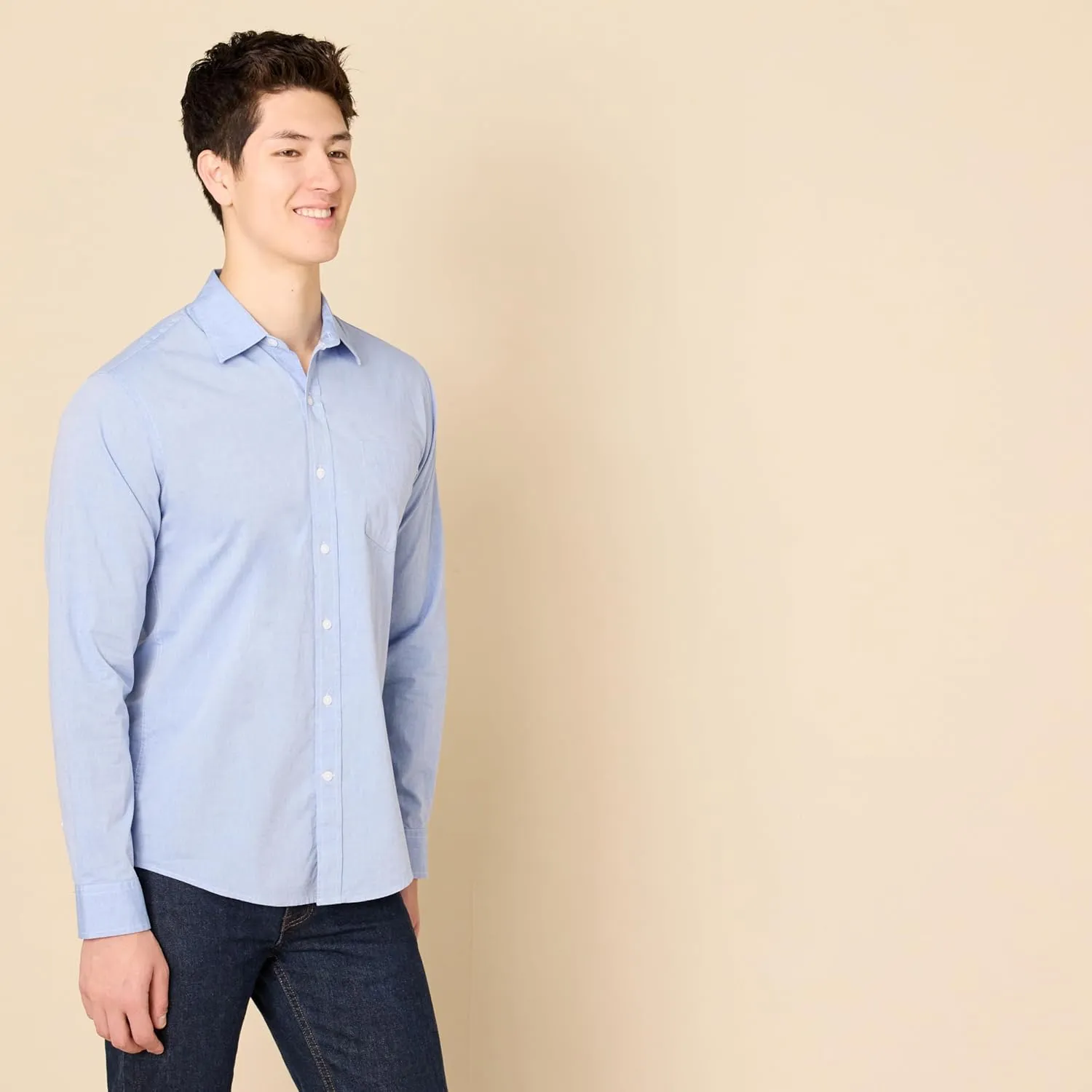 Amazon Essentials Men's Slim-Fit Long-Sleeve Poplin Shirt