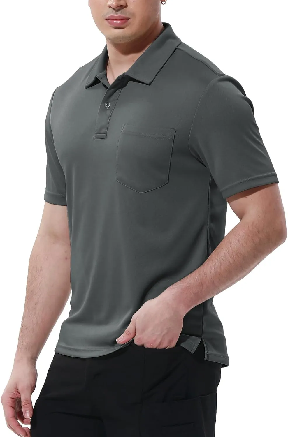 BGOWATU Men's Polo Shirts Short Sleeve Collared Golf Shirts Quick Dry Tennis Shirt Outdoor Sports Causal Shirts