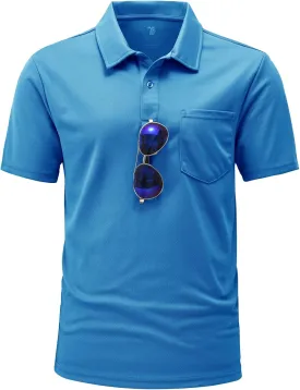 BGOWATU Men's Polo Shirts Short Sleeve Collared Golf Shirts Quick Dry Tennis Shirt Outdoor Sports Causal Shirts