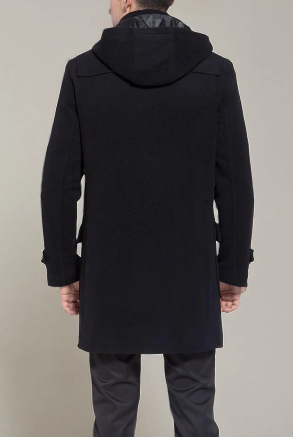 BGSD Men Benjamin Wool Blend Single Breasted Walking Toggle Duffle Coat with Hood (Also available in Big and Tall)