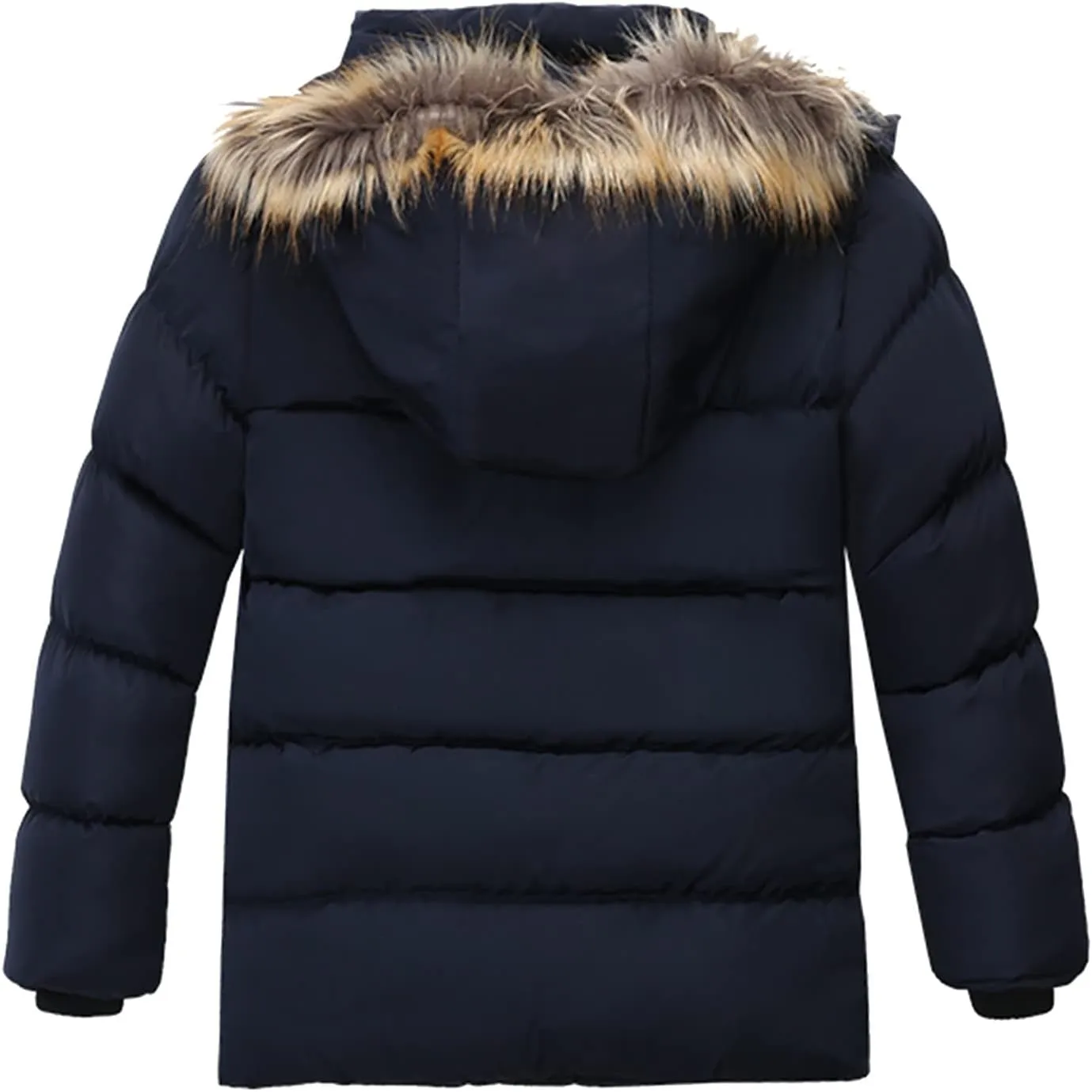 Boys Down Jacket Toddler Fur Collar Hood Thick Warm Winter Coat Parka Padded Windbreaker Wterproof Warm Outerwear