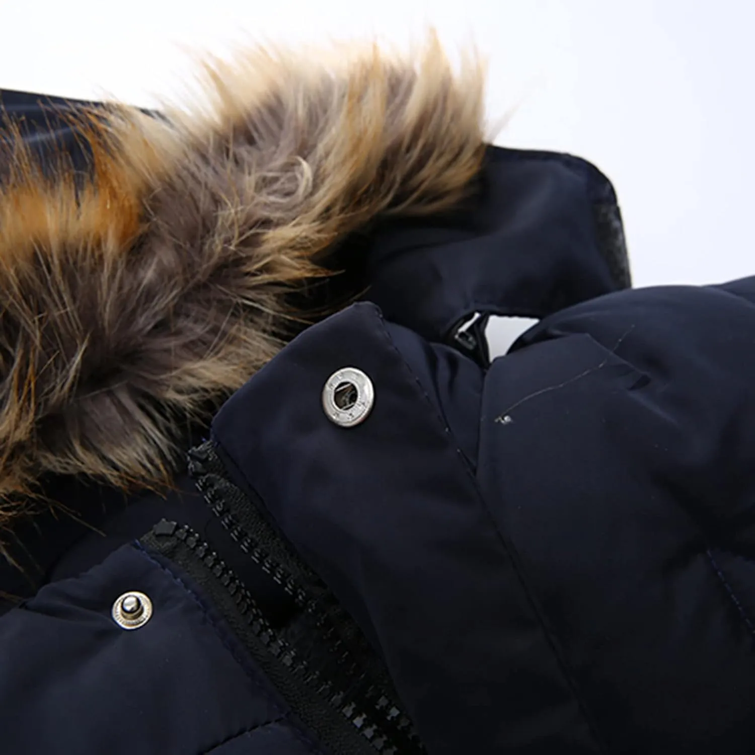 Boys Down Jacket Toddler Fur Collar Hood Thick Warm Winter Coat Parka Padded Windbreaker Wterproof Warm Outerwear