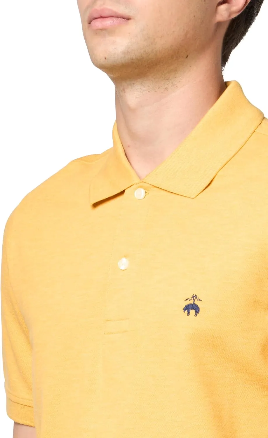 Brooks Brothers Men's Cotton Pique Stretch Logo Short Sleeve Polo Shirt