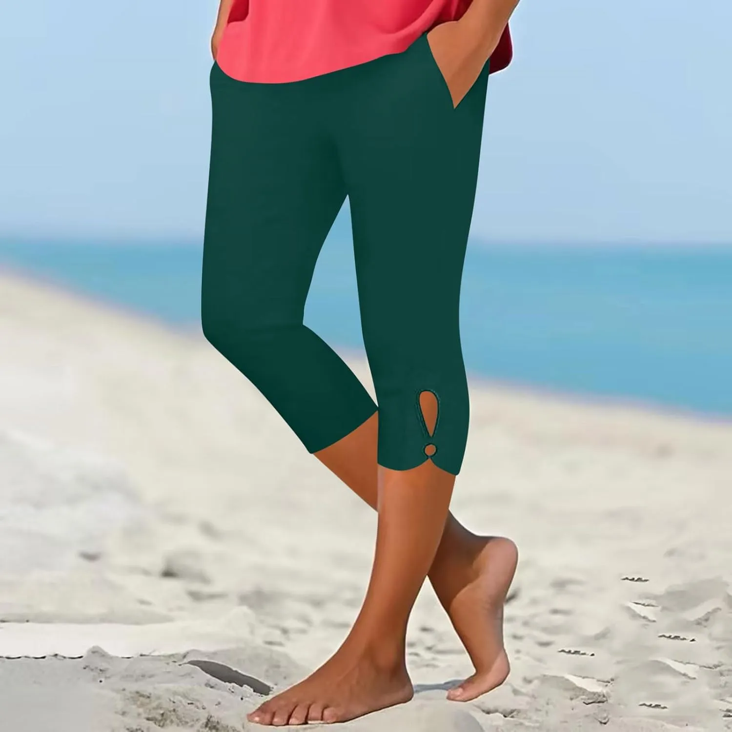 Capri Leggings for Women with Pockets Stretchy Soft High Waisted Yoga Pants Workout Exercise Hiking Capri Pants 2025