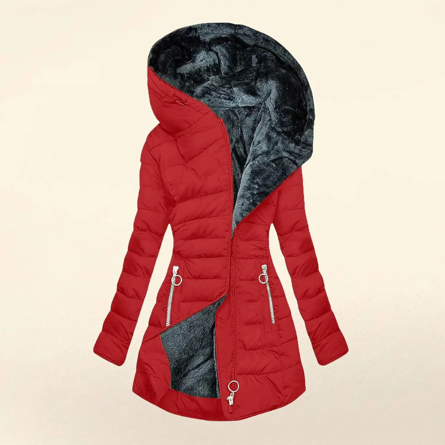 Ceboyel Womens Puffer Down Jacket 2024 Warm Winter Coats Jackets Hooded Thicken Parkas Plus Size Trendy Clothing With Hood