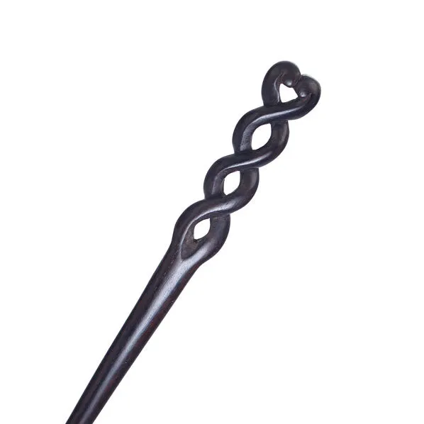 CrystalMood Handmade Carved Wood Hair Stick Twist