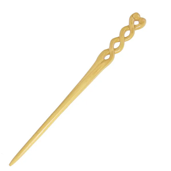 CrystalMood Handmade Carved Wood Hair Stick Twist