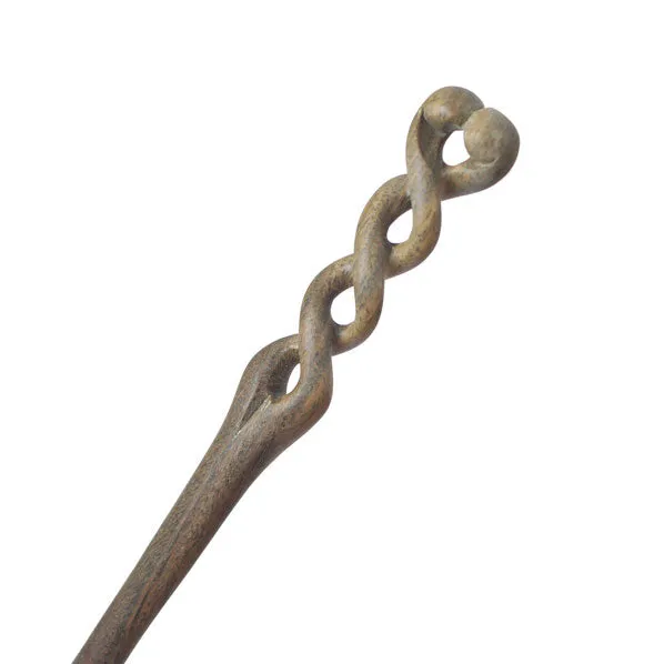 CrystalMood Handmade Carved Wood Hair Stick Twist