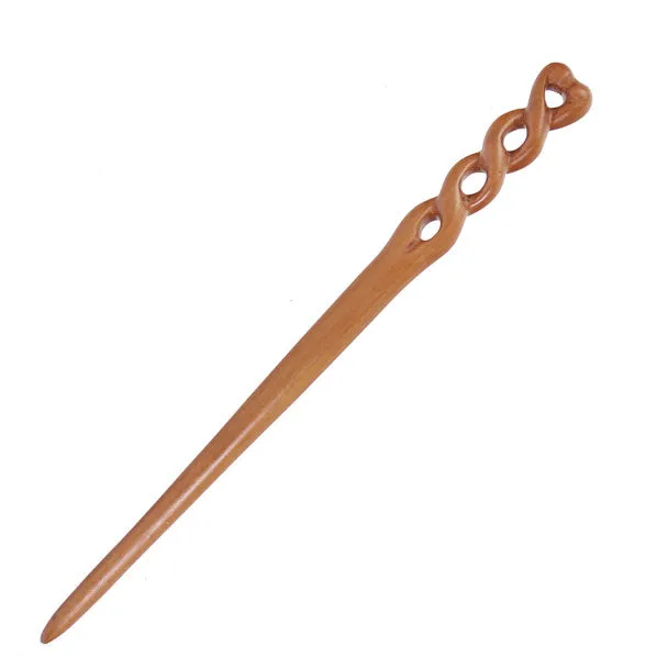 CrystalMood Handmade Carved Wood Hair Stick Twist