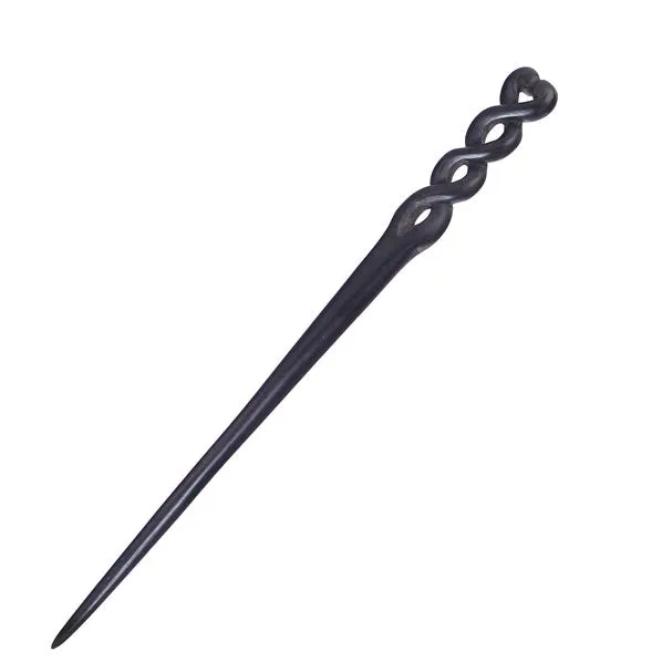 CrystalMood Handmade Carved Wood Hair Stick Twist