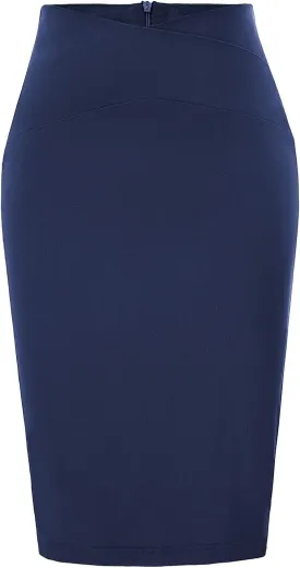 GRACE KARIN Skirts for Women High Waist Knee Length Stretch Bodycon Pencil Wedding Guest Work Skirt