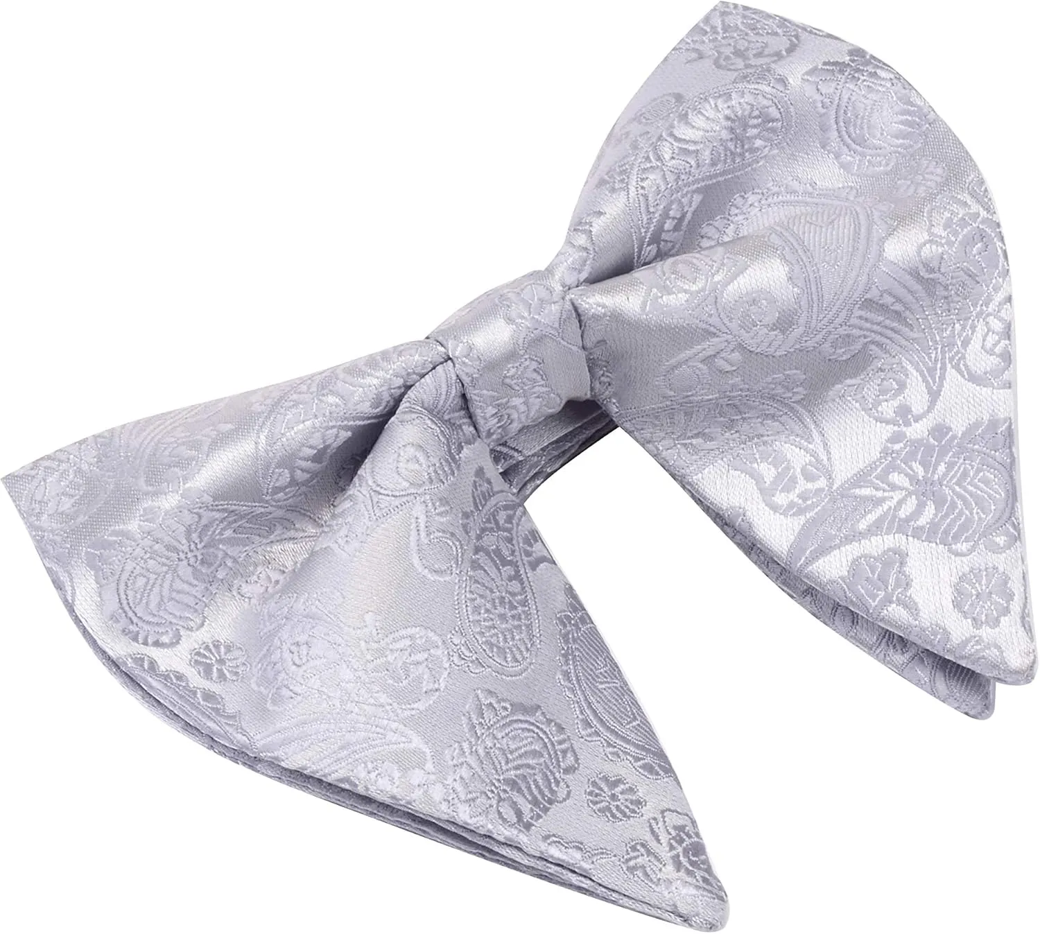 GUSLESON Fashion New Paisley Adjustable Pre-tied Big Bow Tie and Pocket Square Cufflink Set with Gift Box