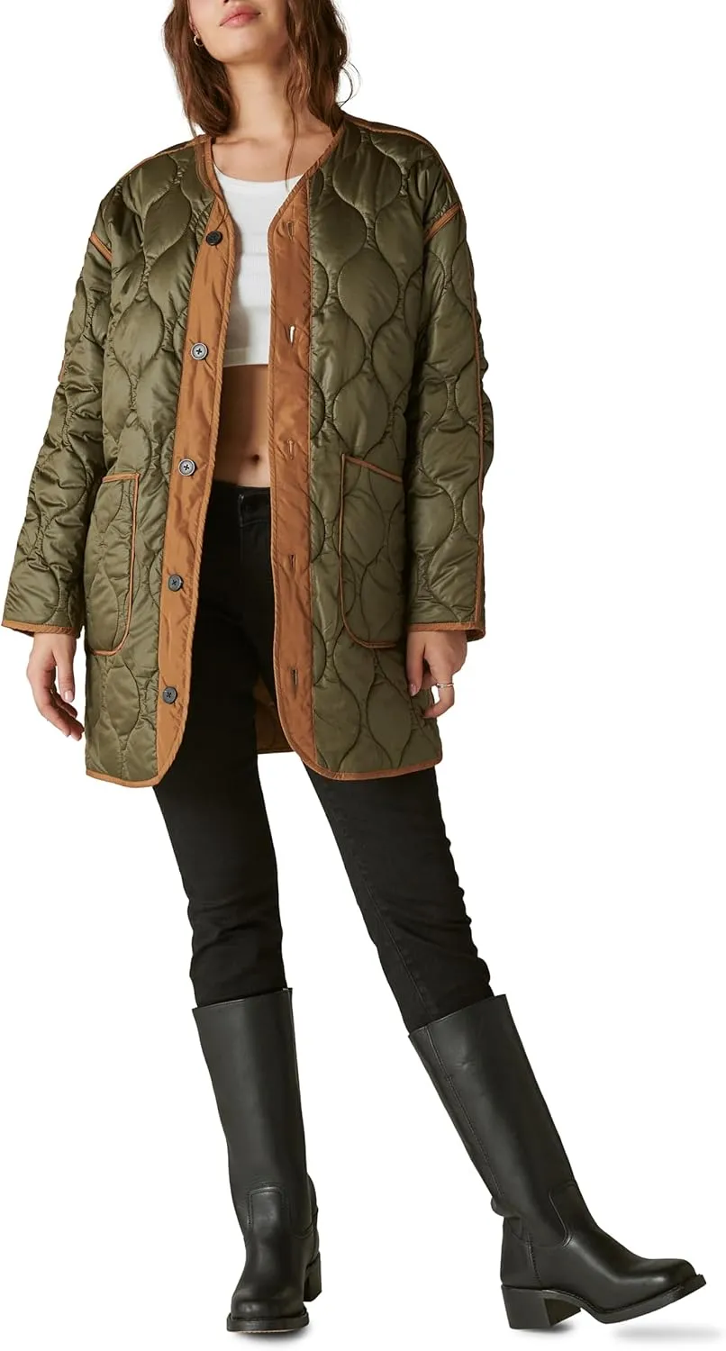 Lucky Brand Women's Reversible Shine Quilted Liner Jacket