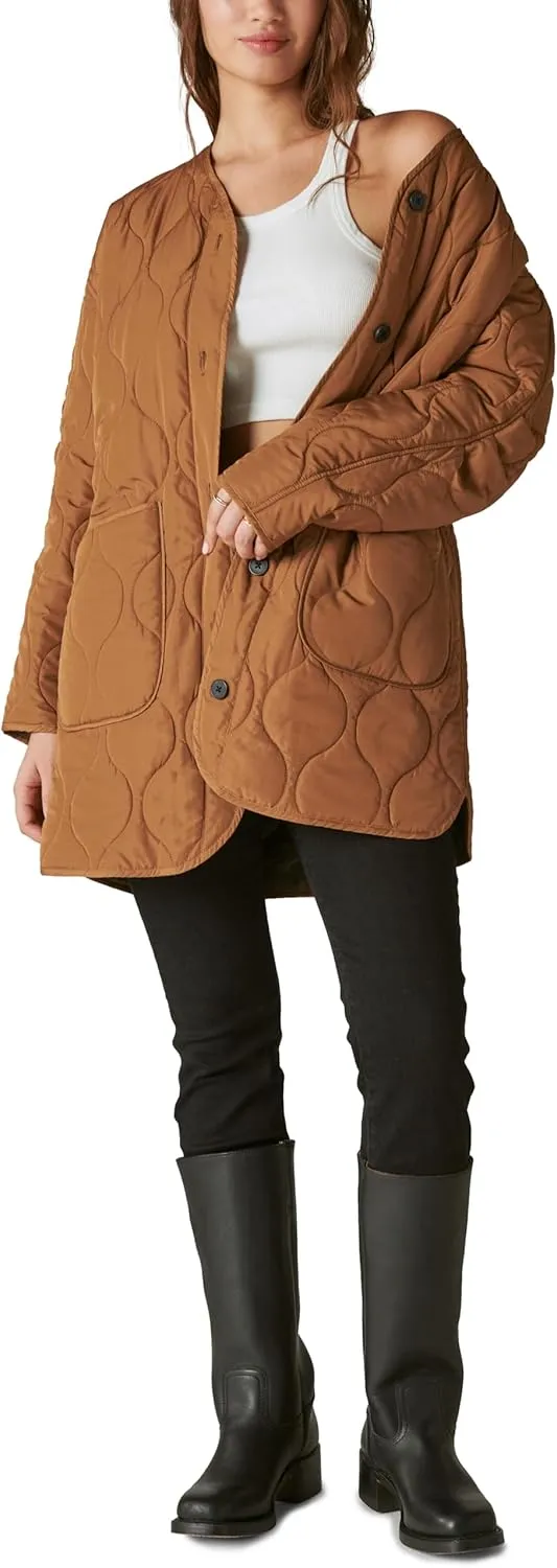 Lucky Brand Women's Reversible Shine Quilted Liner Jacket