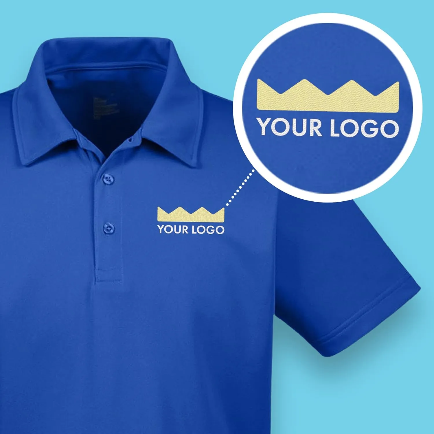 Queensboro Custom Embroidered Polo Shirt for Men Personalized with Your Logo for Professional, Athletic, or Casual Wear