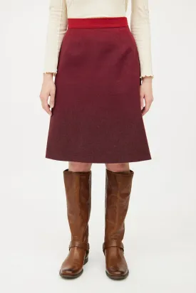 Red Ombre Pencil Skirt