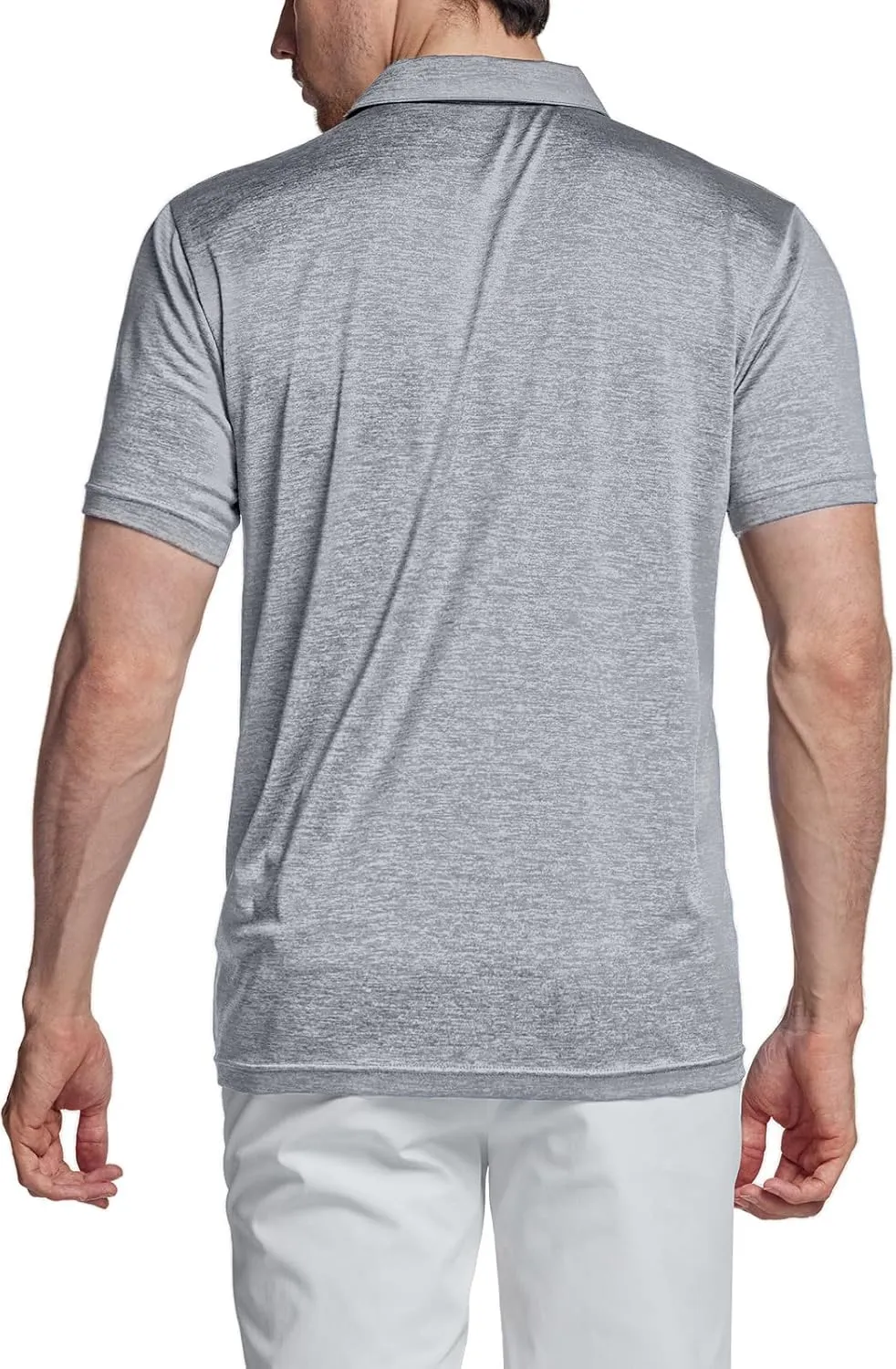 TSLA Men's Short Sleeve Polo Shirts, Regular fit Quick Dry Golf Shirts, Sports Performance Dri Flex Tech Solid Top Shirts
