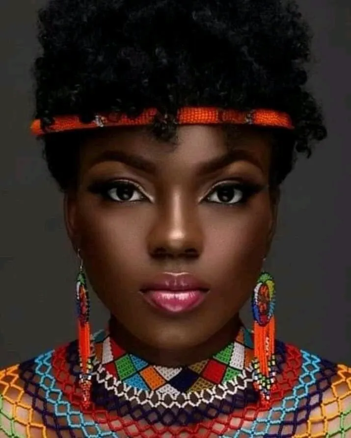 Twelve strands beaded earrings
