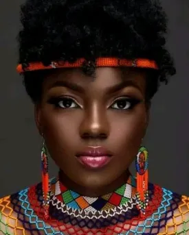 Twelve strands beaded earrings