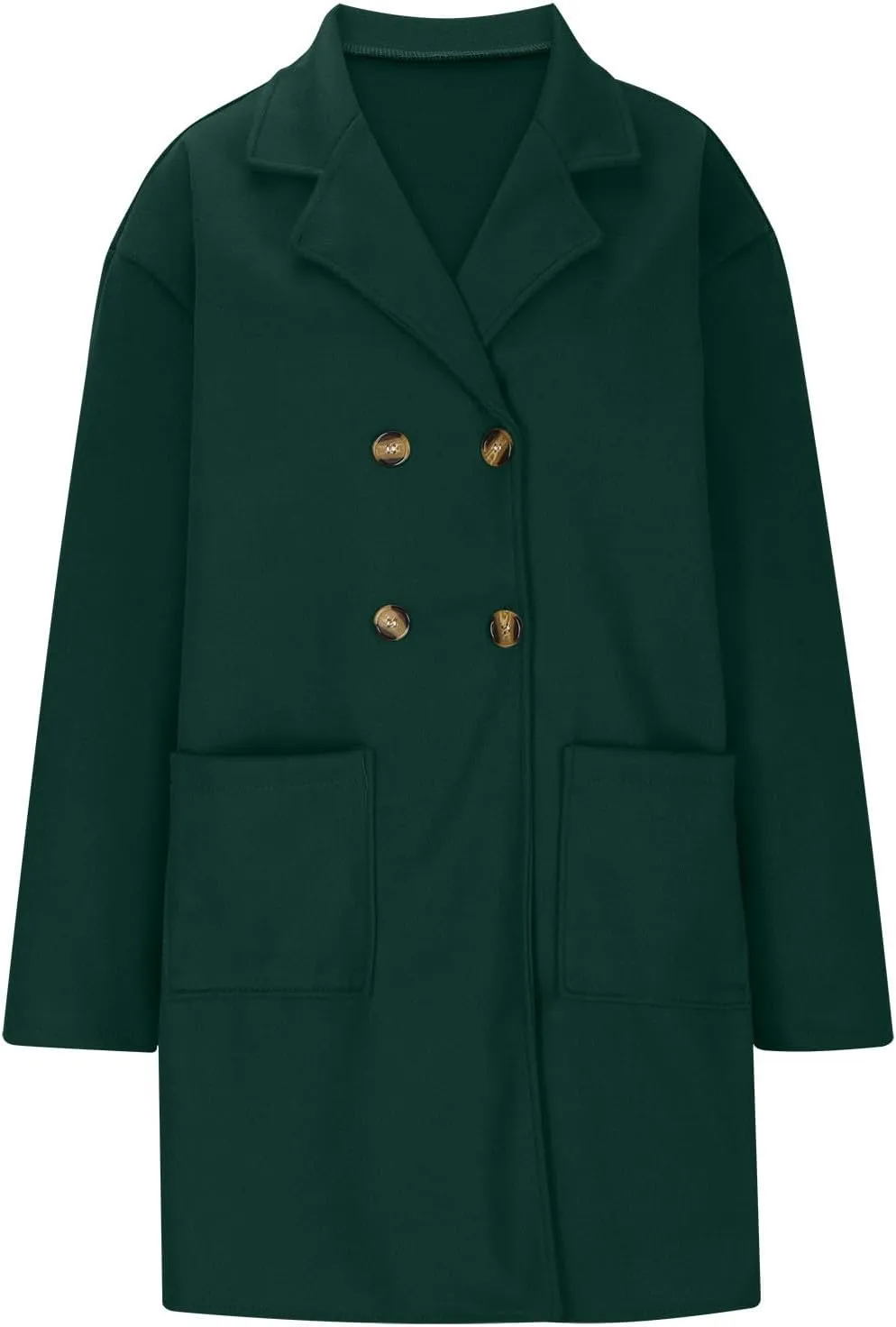 Womens Trench Coat Double Breasted Peacoat Notch Lapel Jacket Wool Blend Long Coat Dressy Casual Jackets Winter Coat