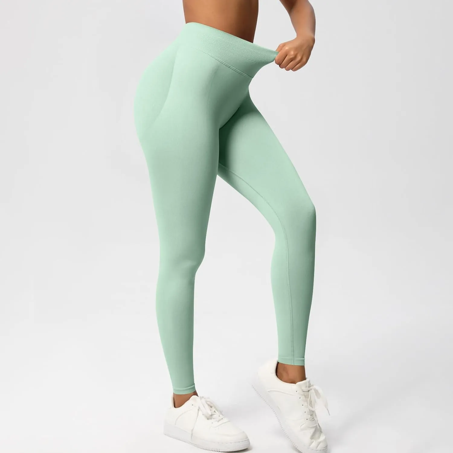 Women's Yoga Tight Pants Hip Lifting Comfy Tapered Leg Trousers Tummy Control Pocket Slacks Elastic High Waist Trouser