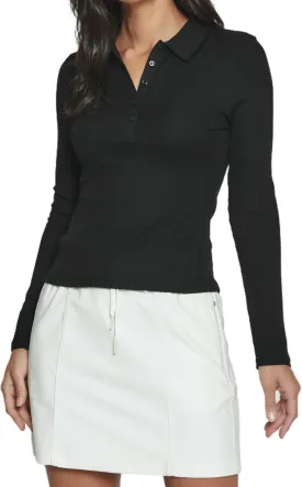 WOSALBA Womens Polo Shirts Fall Clothes for Women Lapel Collared V Neck Long Sleeve Tee Shirt